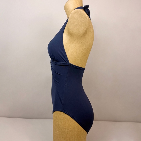 VINCE CAMUTO 1PC HALTER TIE SWIMSUIT IN NAVY - Picture 3 of 9